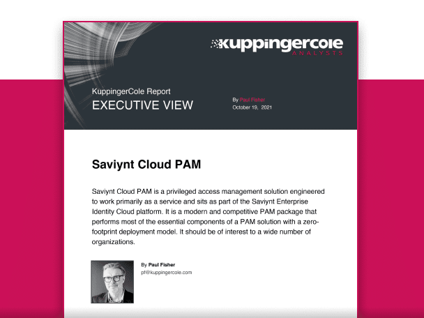 KuppingerCole 2021 Executive View – Saviynt Cloud PAM