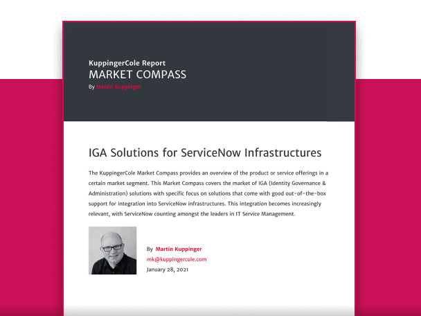 KuppingerCole IGA Solutions for ServiceNow Integration Report
